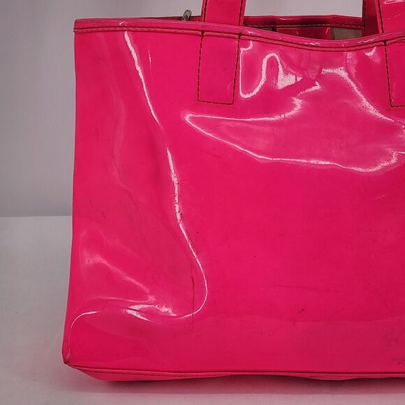 See by Chloe Neon Pink Patent Leather Tote Bag with Hanging Pouch - Picture 13 of 16